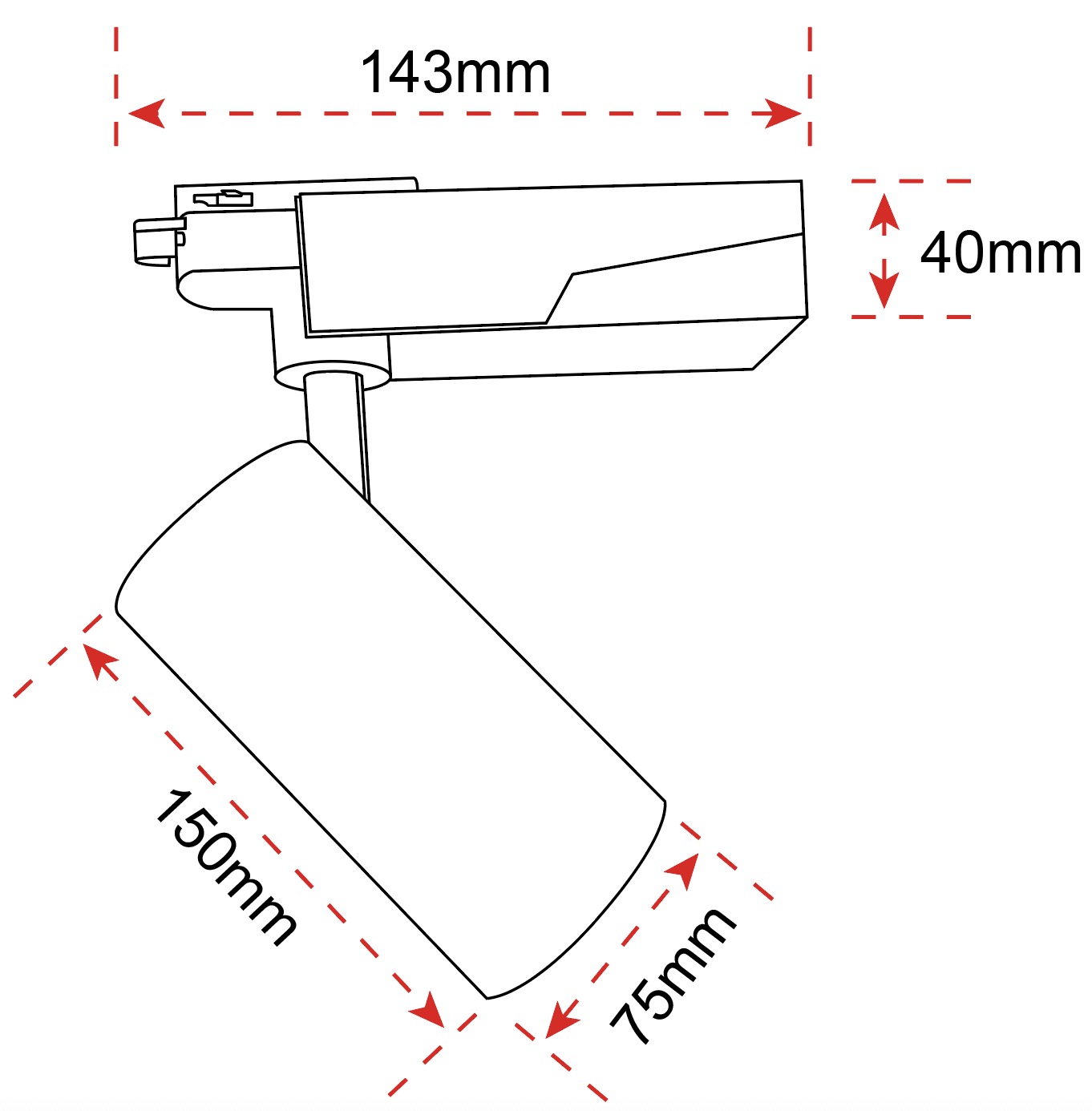 30W Track Light IP20 3000K 1080lm 2